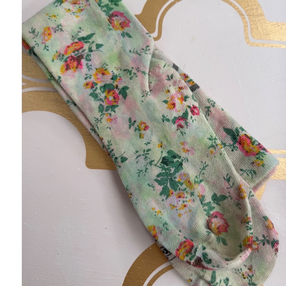 Magnolia Pearl Love Amor Floral Tie Dye Knee High Socks Green Pink Boho NEW - Picture 3 of 4